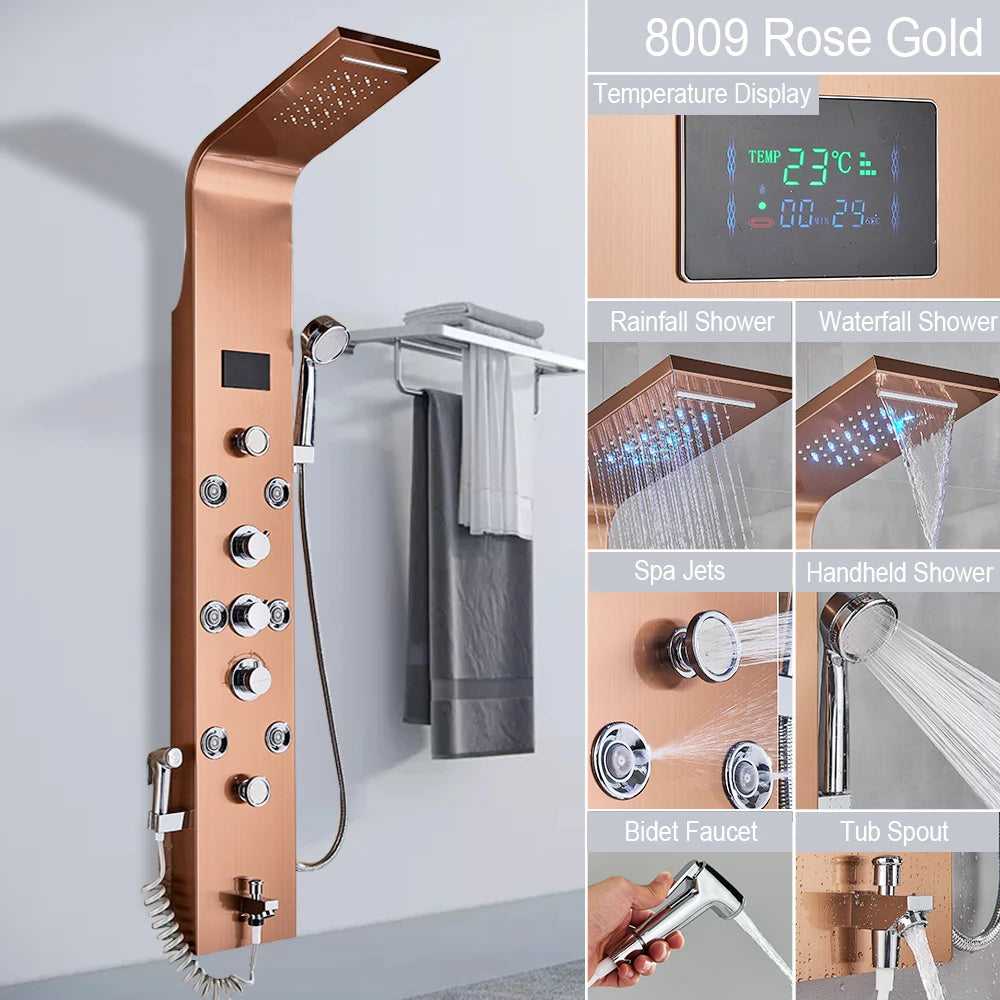 MYQualife LED Shower Panel Spa Column System With Jet Massage