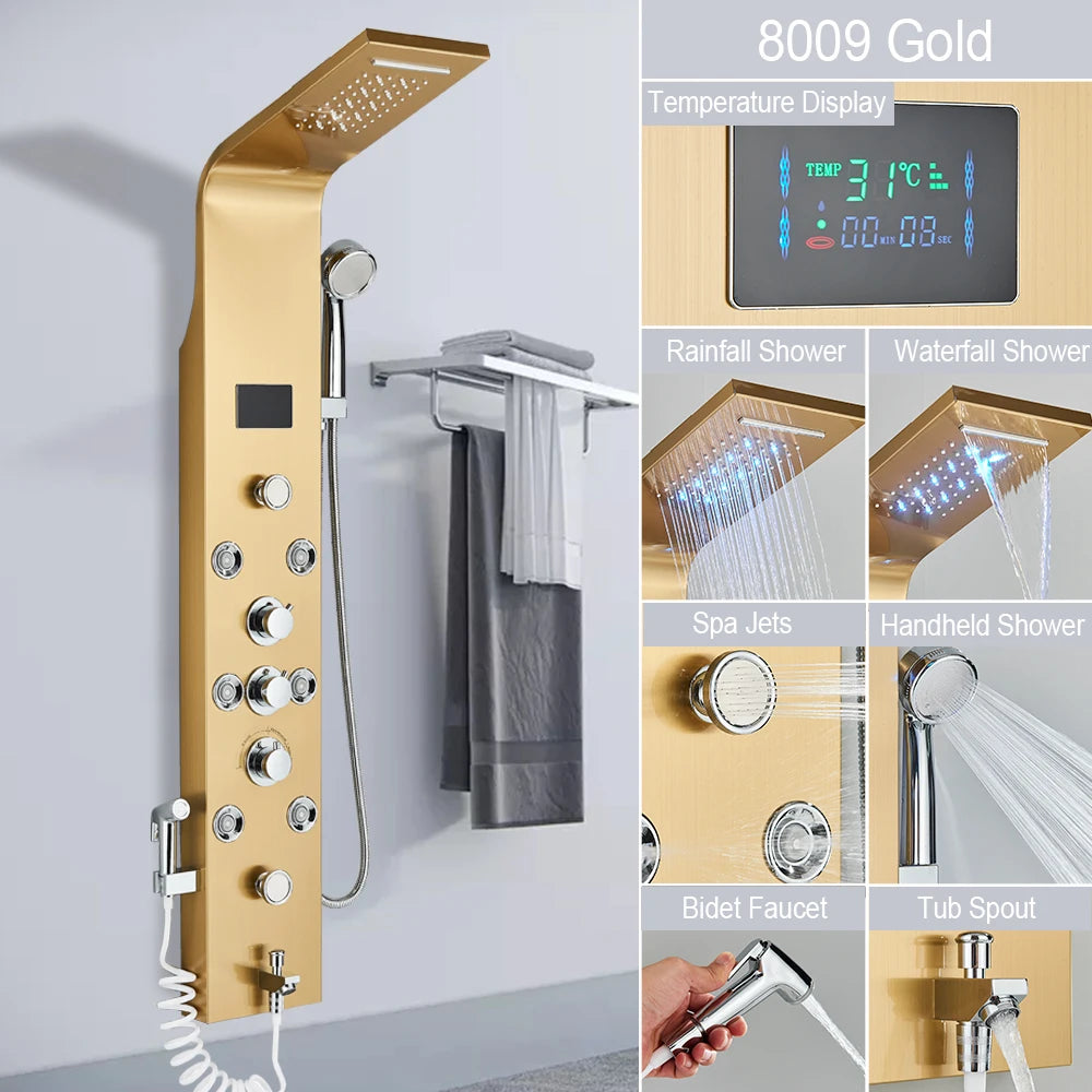 MYQualife LED Shower Panel Spa Column System With Jet Massage