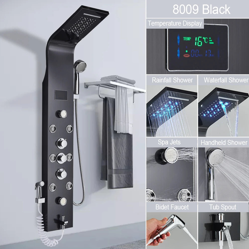 MYQualife LED Shower Panel Spa Column System With Jet Massage