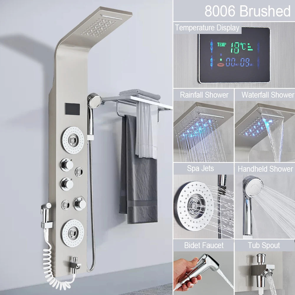 MYQualife LED Shower Panel Spa Column System With Jet Massage