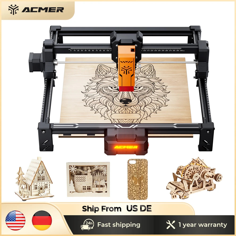 Acmer S2 Laser Engraver 12W 7W 4W Upgradeable Cutting Machine
