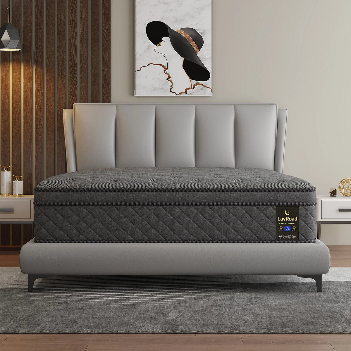 Layroad Gel Memory Foam Pocket Spring Mattress For Pressure Relief Motion Isolation
