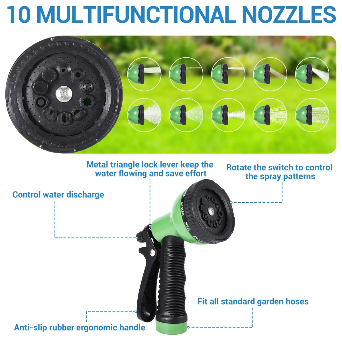 HiMISS Stainless Steel Garden Hose With Brass Connectors and Nozzle