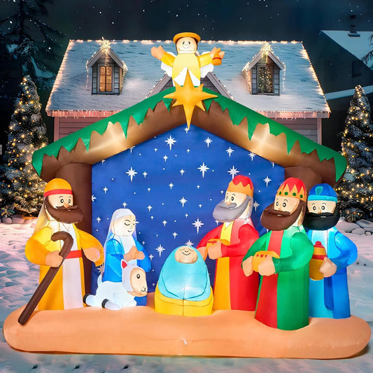 Joyfy Nativity Scene Inflatable With LEDs For Christmas Yard Decor