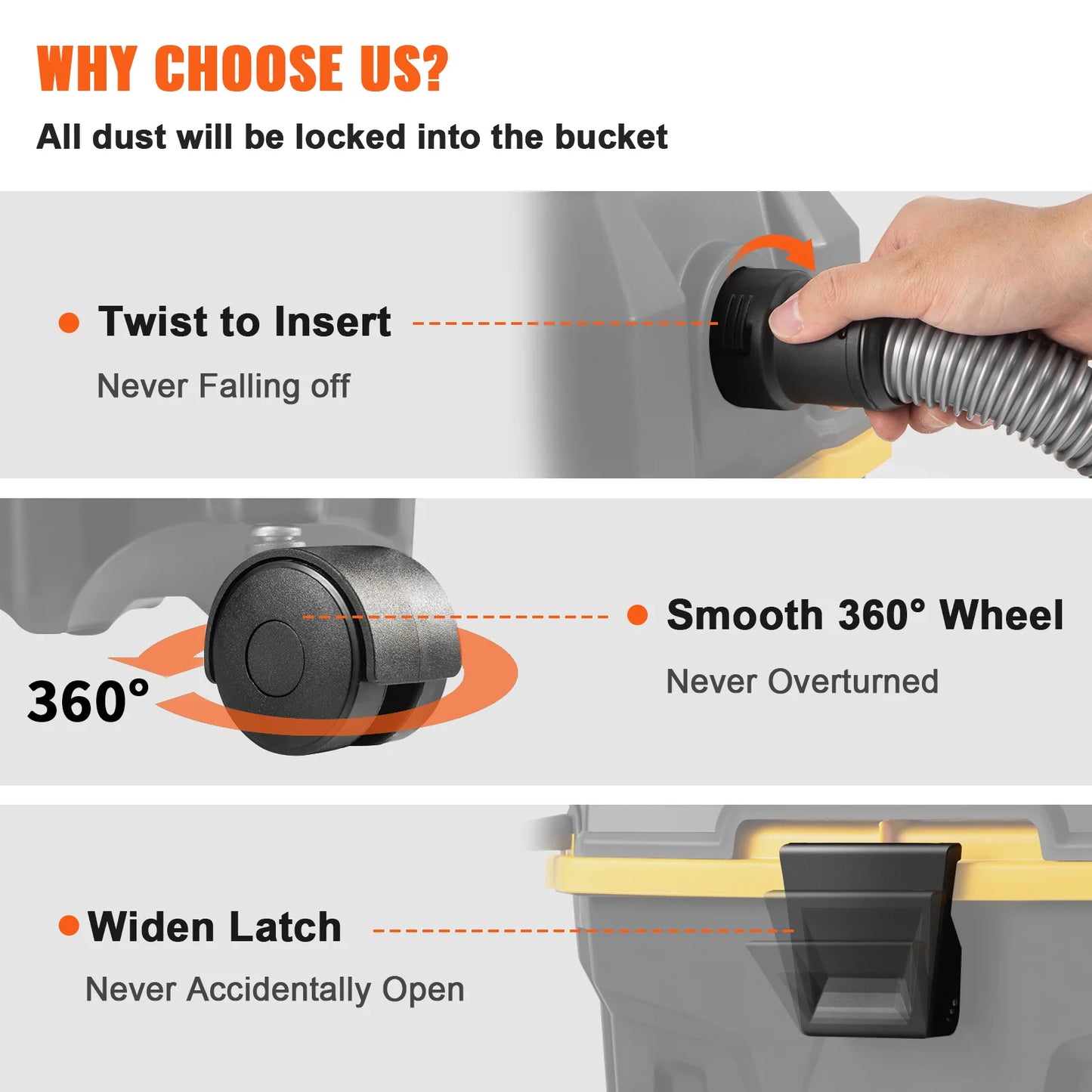 SucceBuy Portable Wet Dry Vacuum Cleaner For Car Home 1200W