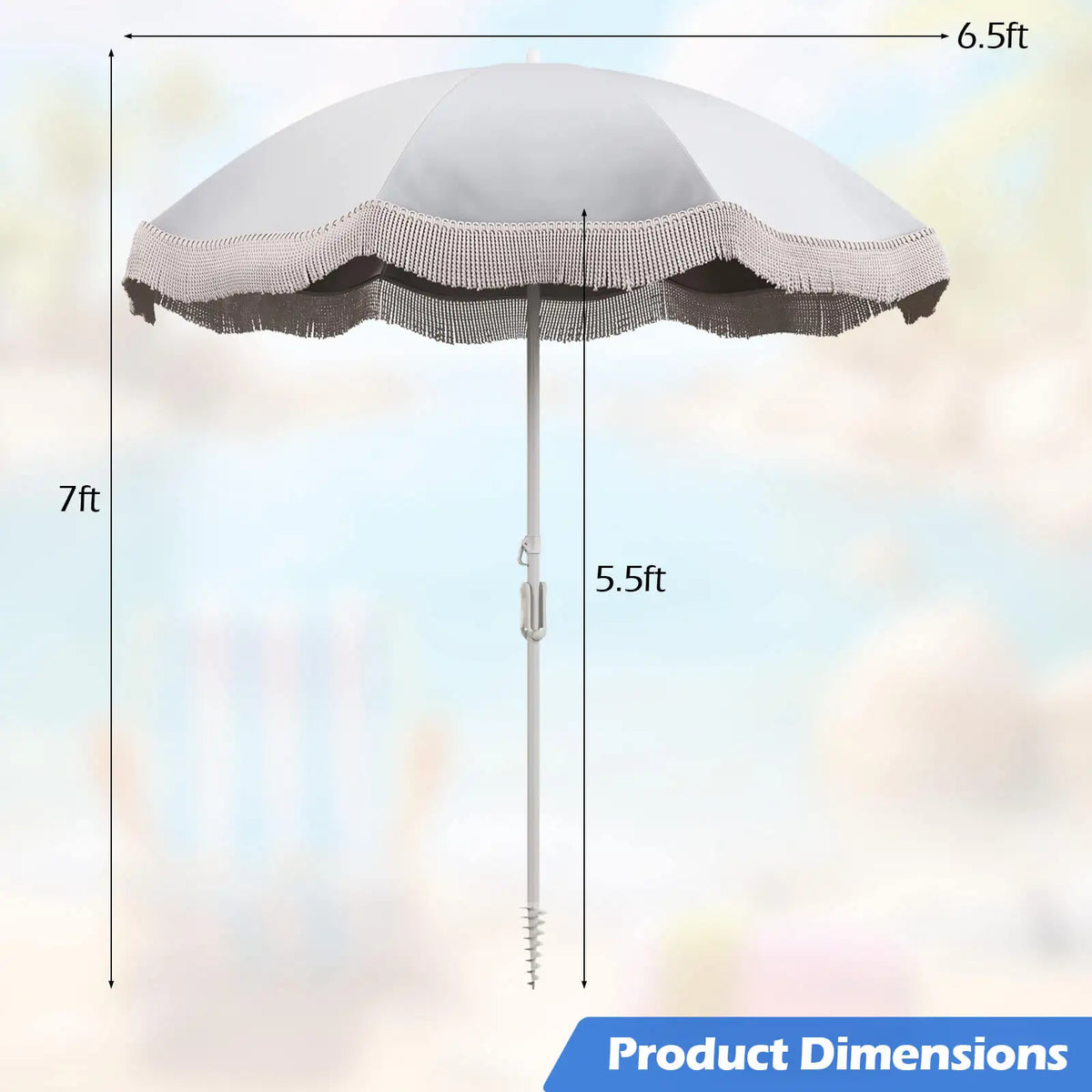 HOMASIS Patio Umbrella With Carrying Bag And Push Button Tilt
