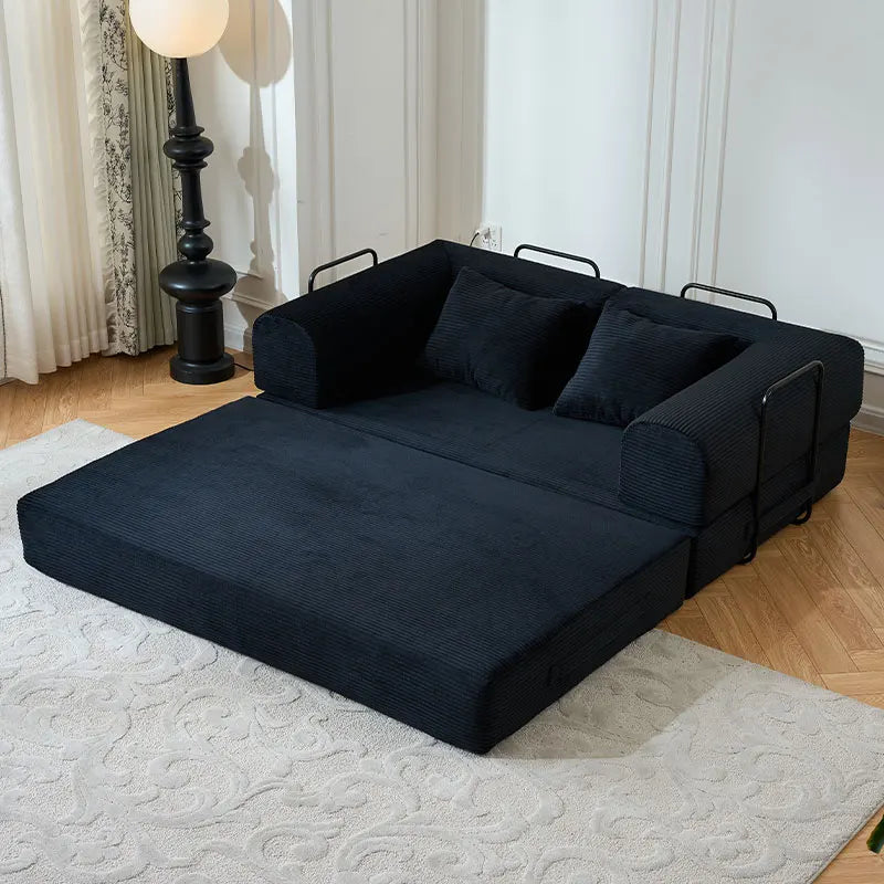 Modern Style I-Shaped Corduroy Futon Sleeper Sofa