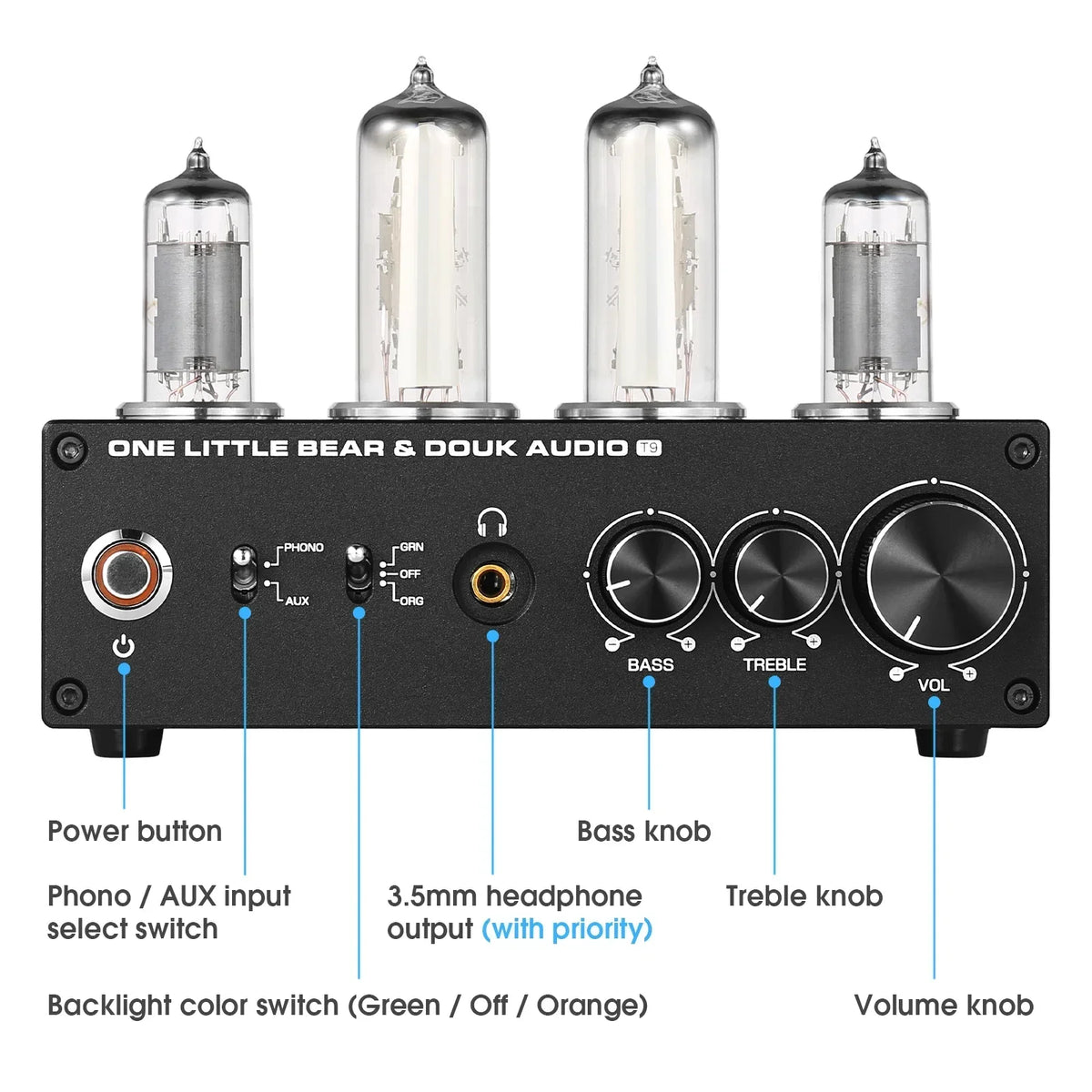 Mini Vacuum Tube Phono Stage with MM MC Headphone Preamp