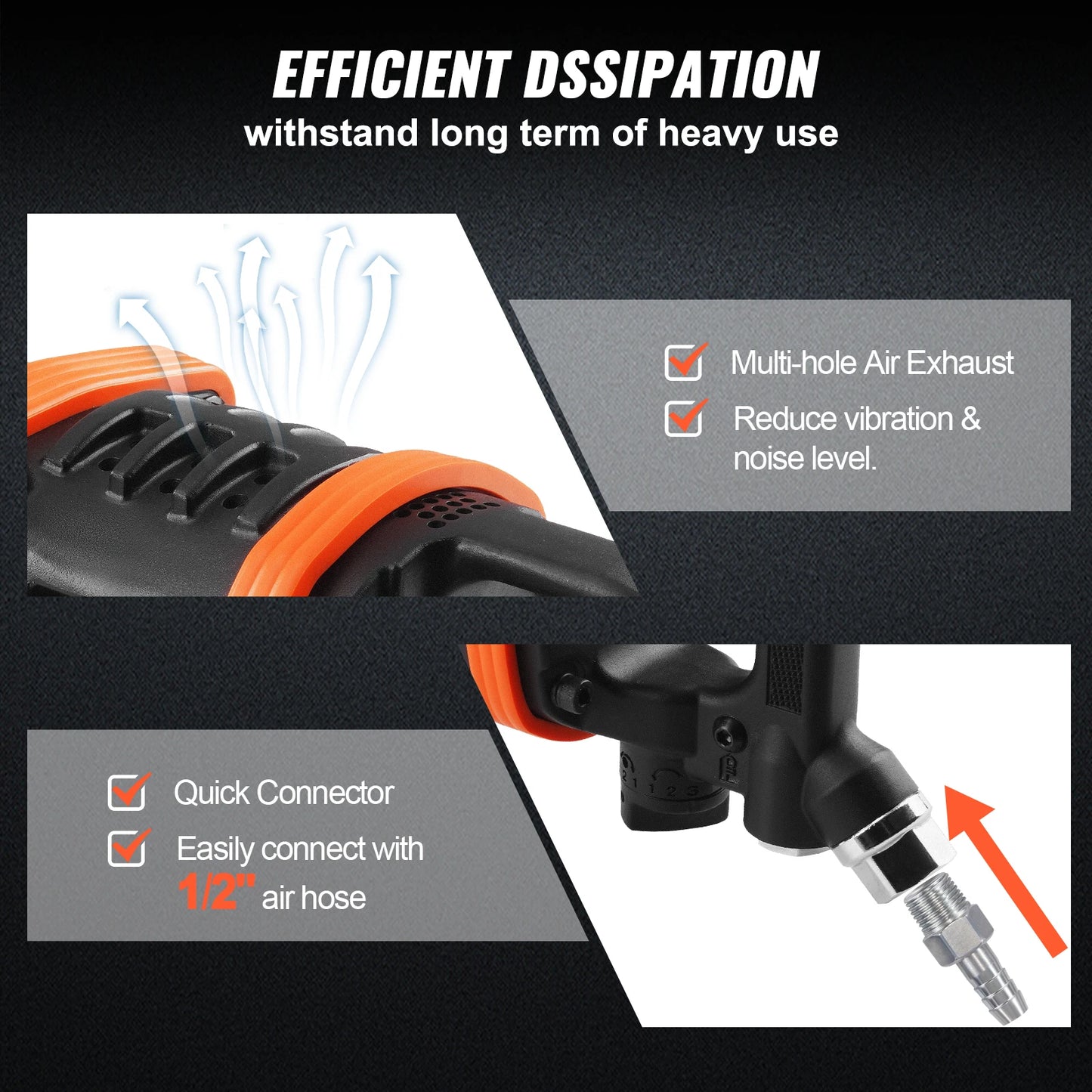 SucceBuy Air Impact Wrench 5175 Ft-Lbs Pneumatic Impact Gun