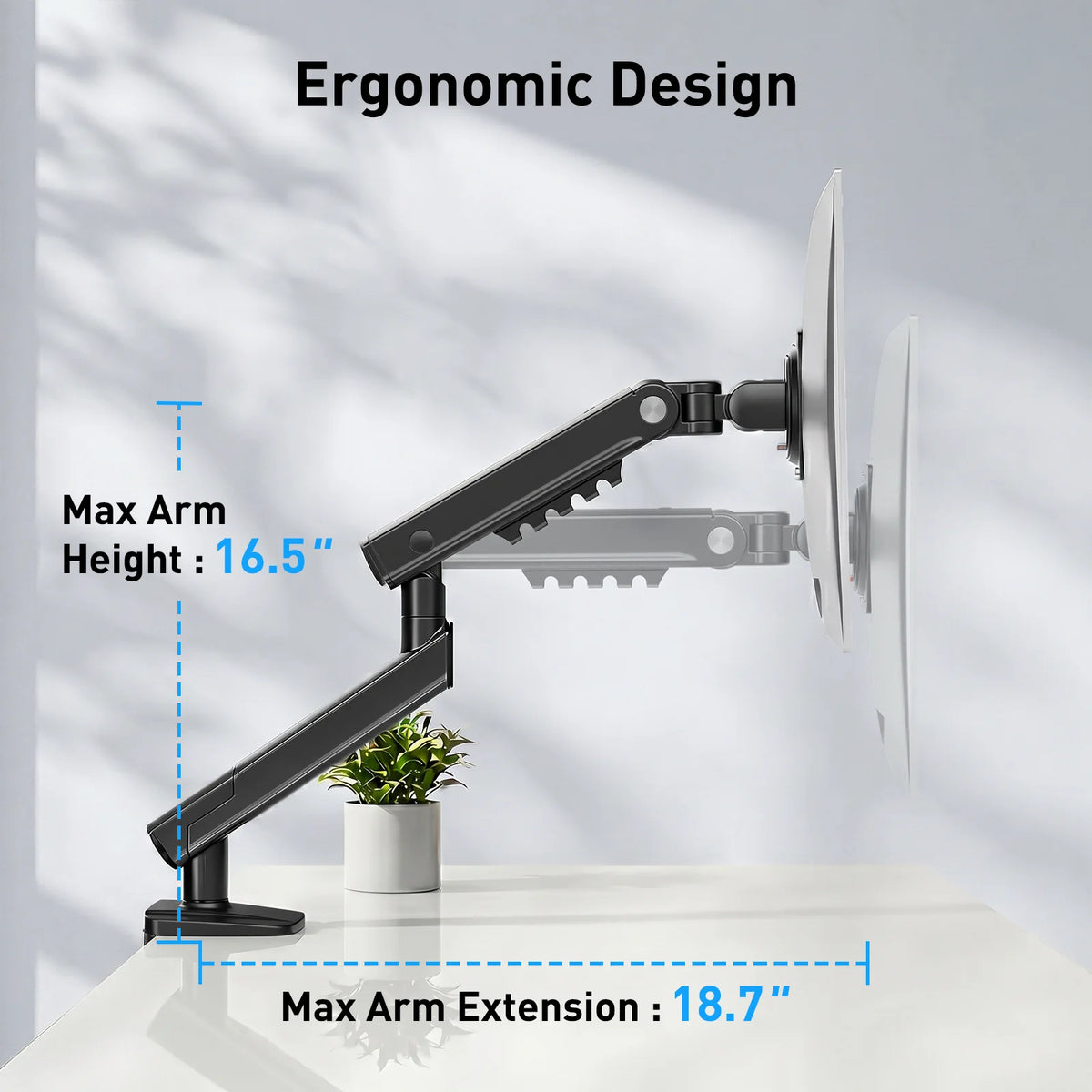 Kyspho Ergonomic Vesa Monitor Desk Mount Arm For Screens