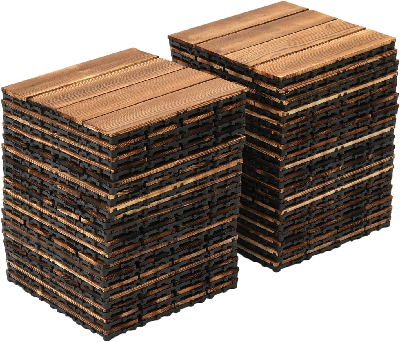 Acacia Mosaic Wood Deck Tiles Interlocking Outdoor Flooring