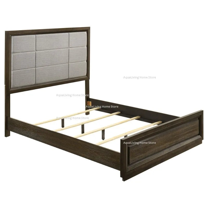 Modern Wooden Bedroom Furniture Set With Bed Wardrobe And Nightstand