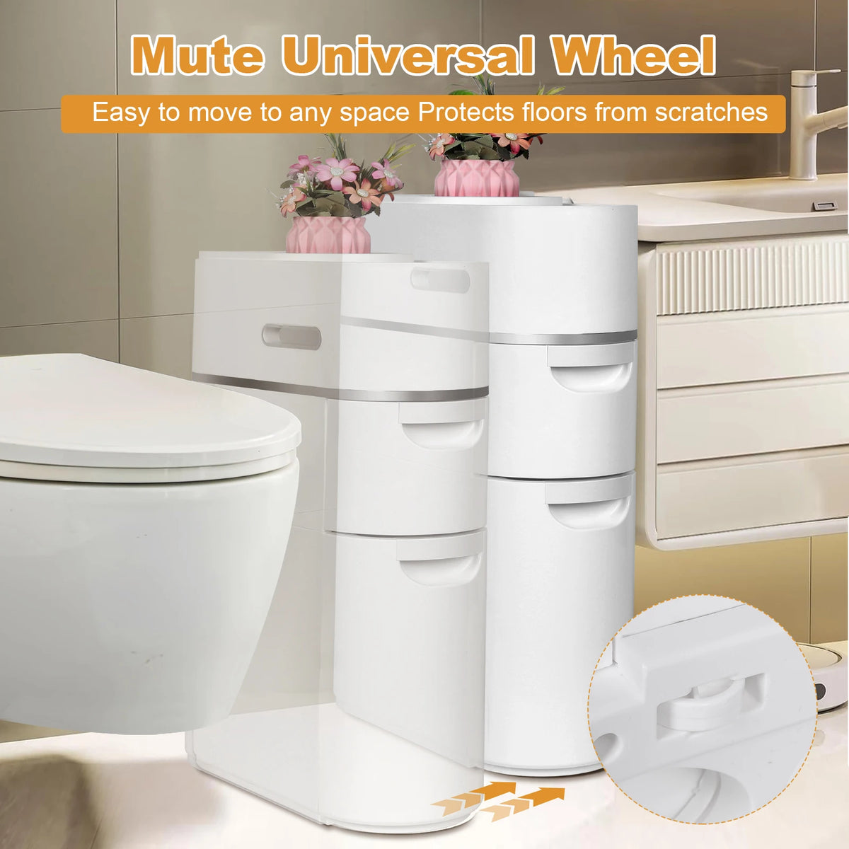 ATUOTIN Slim Plastic Storage Cabinet For Bathroom Organization