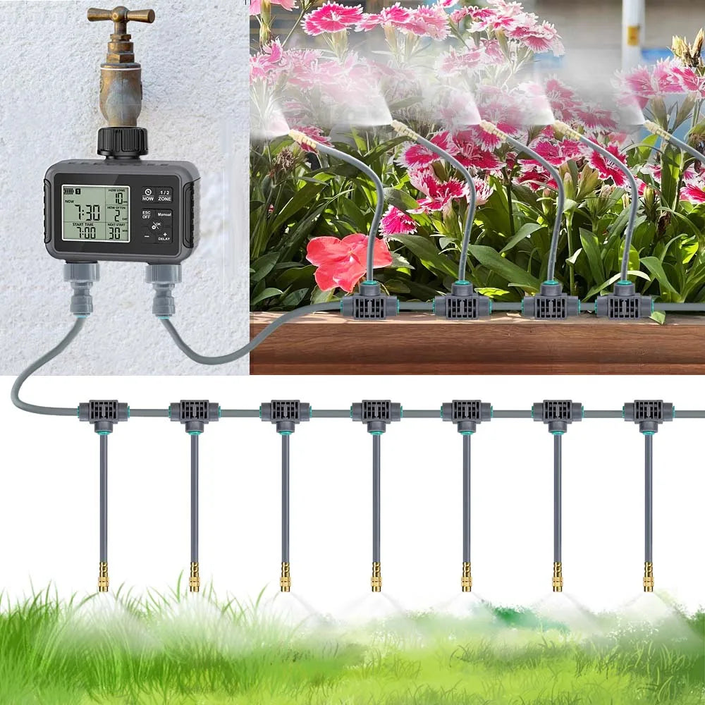 LANRIYUZ Dual Zone Smart LCD Garden Watering Timer