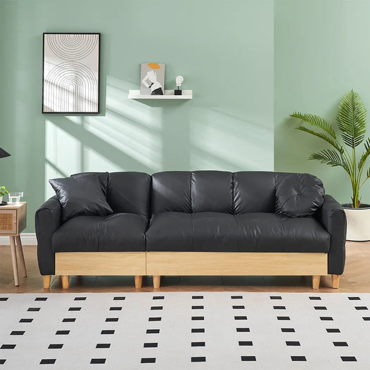 Convertible Fabric Sofa Bed With Convenient Storage For Home Use