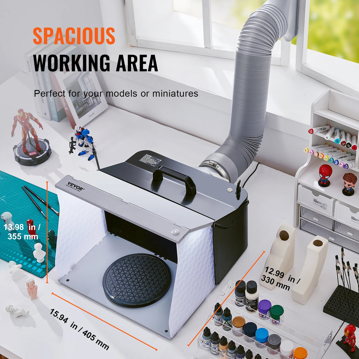 SucceBuy Portable Airbrush Spray Booth With LED Lights And Fans