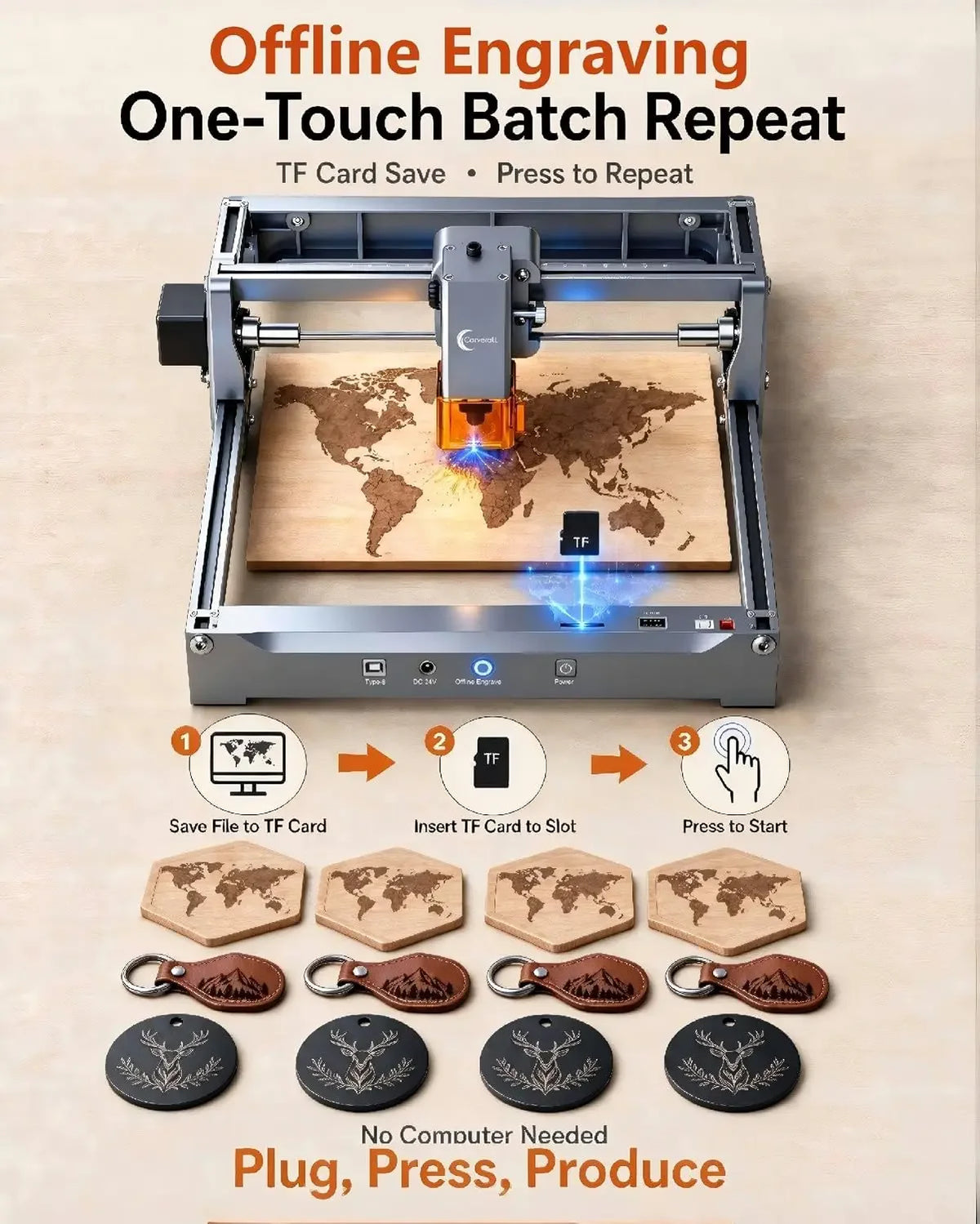 K15 Pro Laser Engraver 6W-Laser Engraving Machine for Coated Metal Wood Acrylic Glass Stone, Near A4 Work Area Offline Engraving CNC DIY Lazer Cutter for Home & Crafting 6000mW Class 1