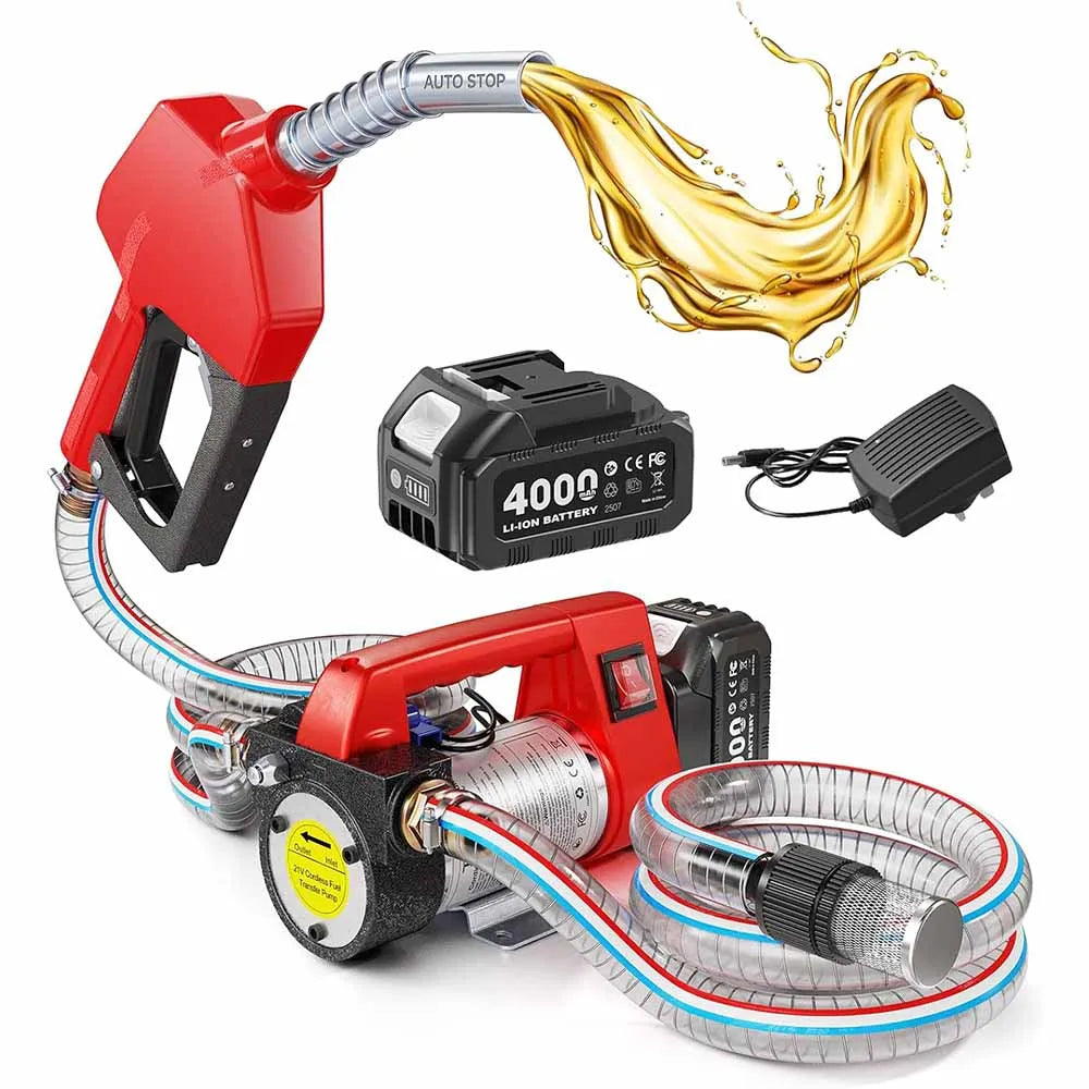 Taskstar Cordless Fuel Transfer Pump 12GPM Kit With 21V Battery