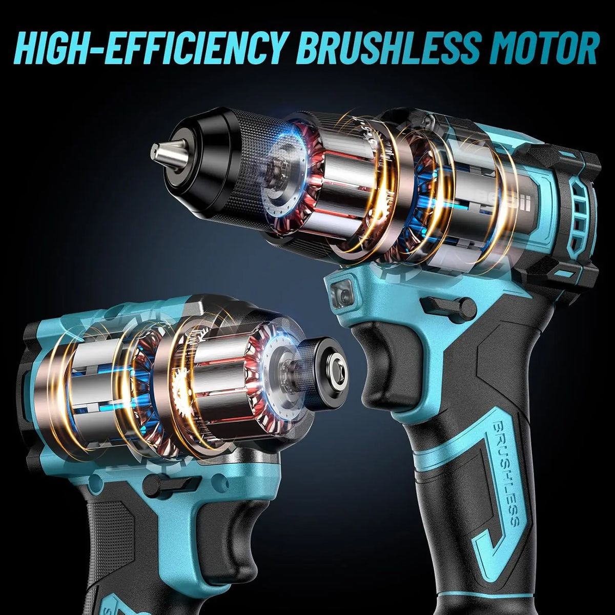 Seesii Cordless Brushless Drill And Impact Driver Combo