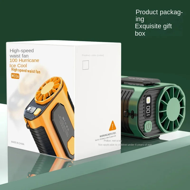 Portable Waist-Hanging Camping Fan With Long-Lasting Cooling And Charging