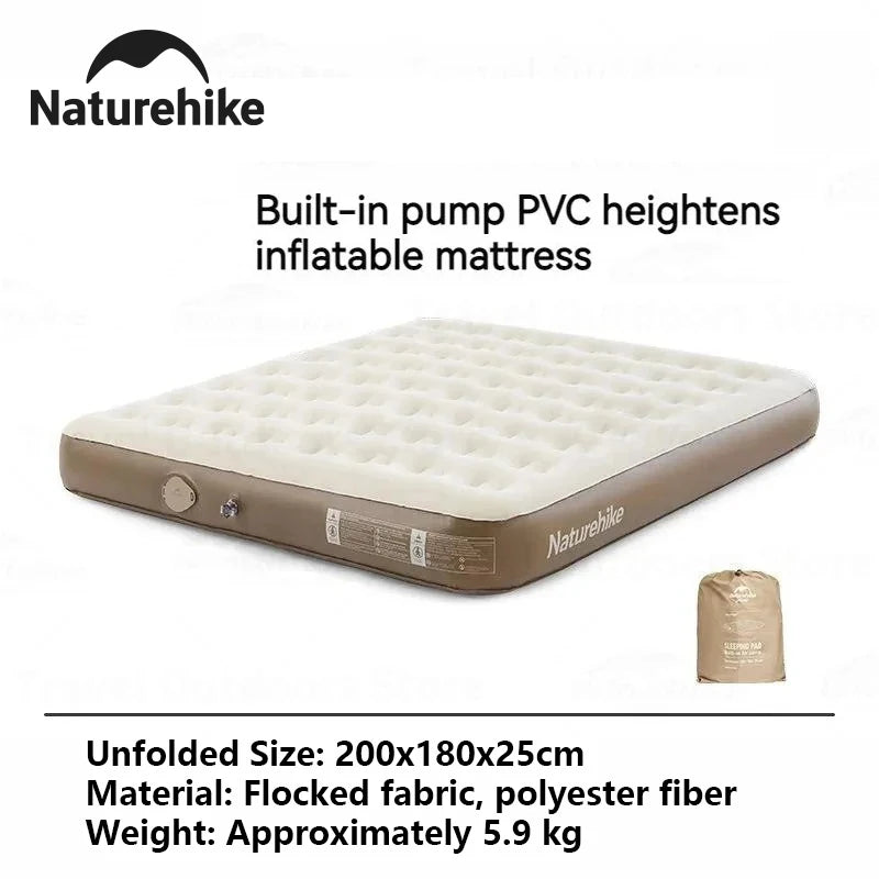 Naturehike Three Person Camping Air Mattress With Built In Pump