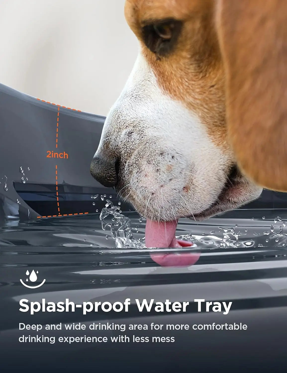 7L Large Dog Water Fountain With Ultra Quiet Pump Capacity