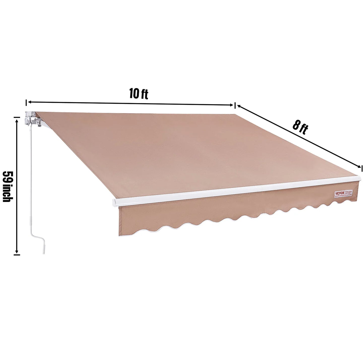 SucceBuy Manual Retractable Awning Outdoor Sun Shade Polyester