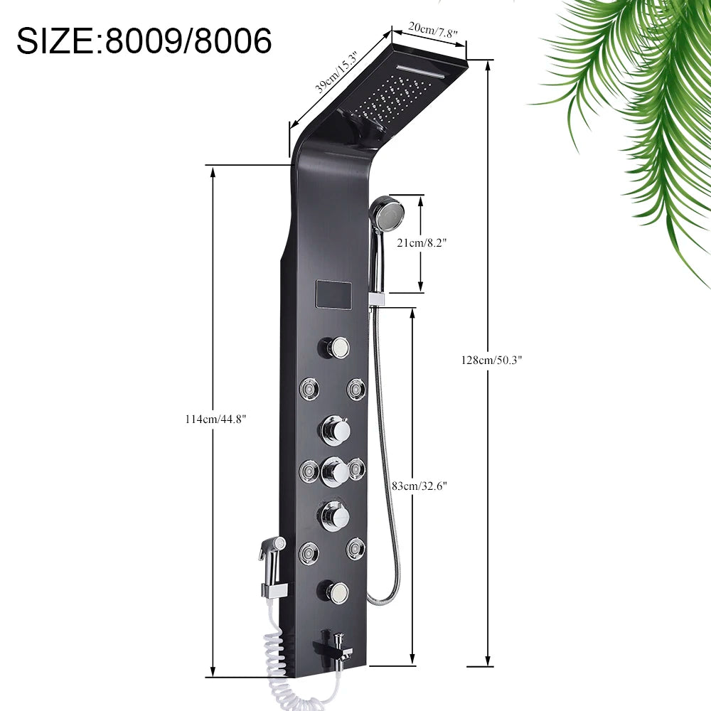 MYQualife LED Shower Panel Spa Column System With Jet Massage