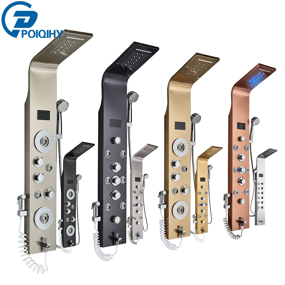 Poqihy Shower Faucet Bath Mixer Tap System With Handheld