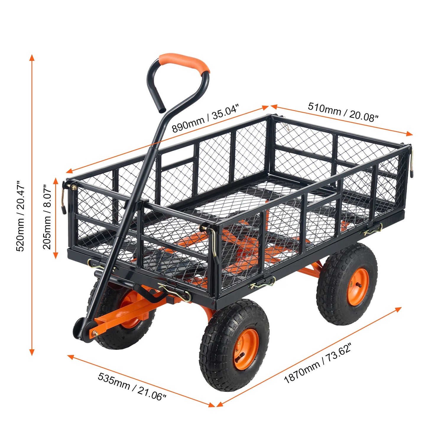 SucceBuy Garden Cart Sturdy Metal Utility Wagon 400 880 Capacity