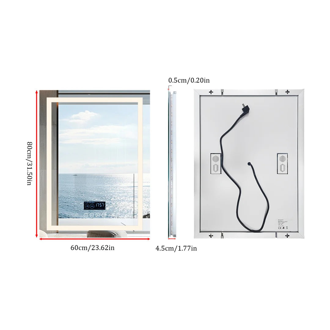 LUVODI Bluetooth LED Bathroom Mirror With Defogger And Speaker