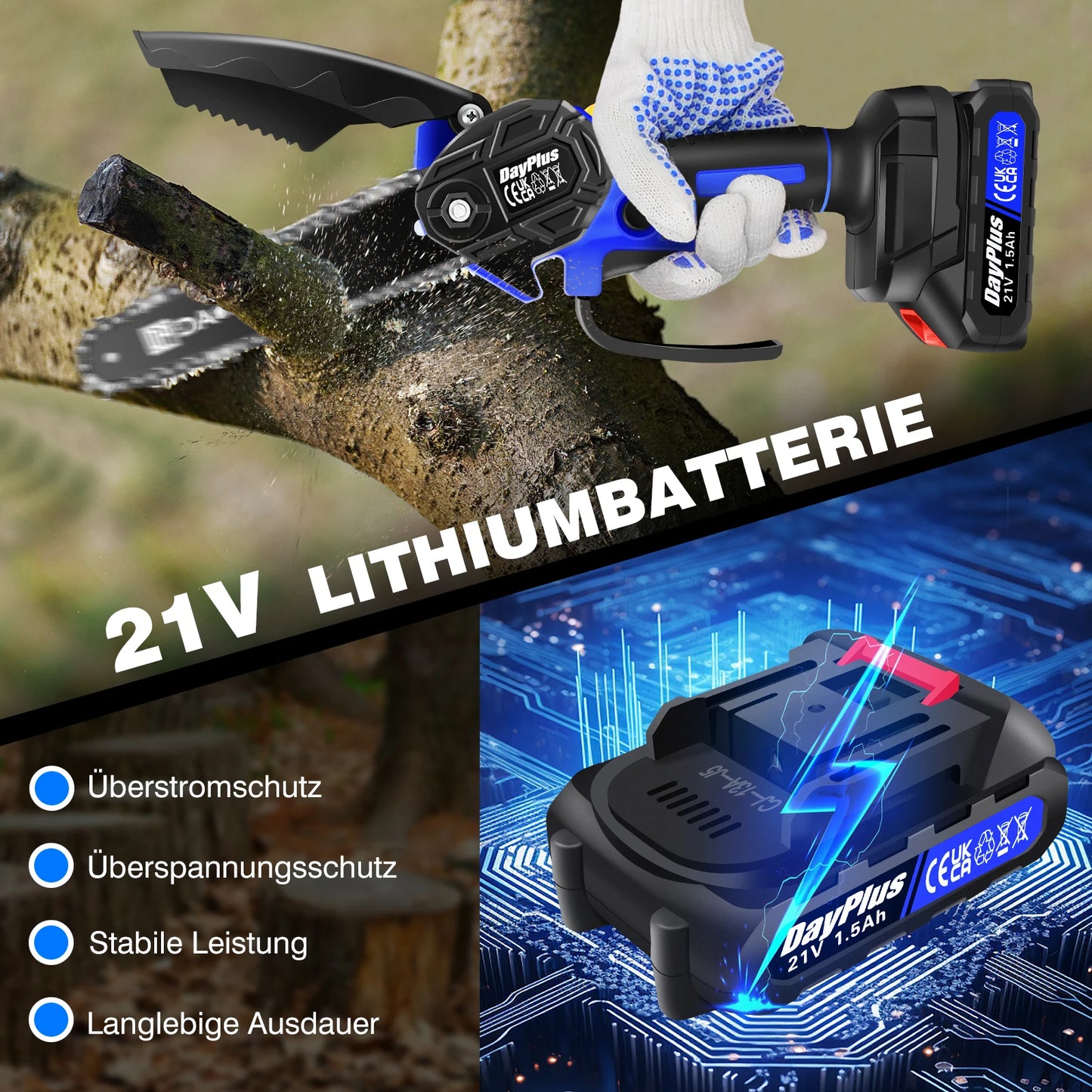 Mini Cordless Chainsaw Portable Electric For Trees Yard And Garden