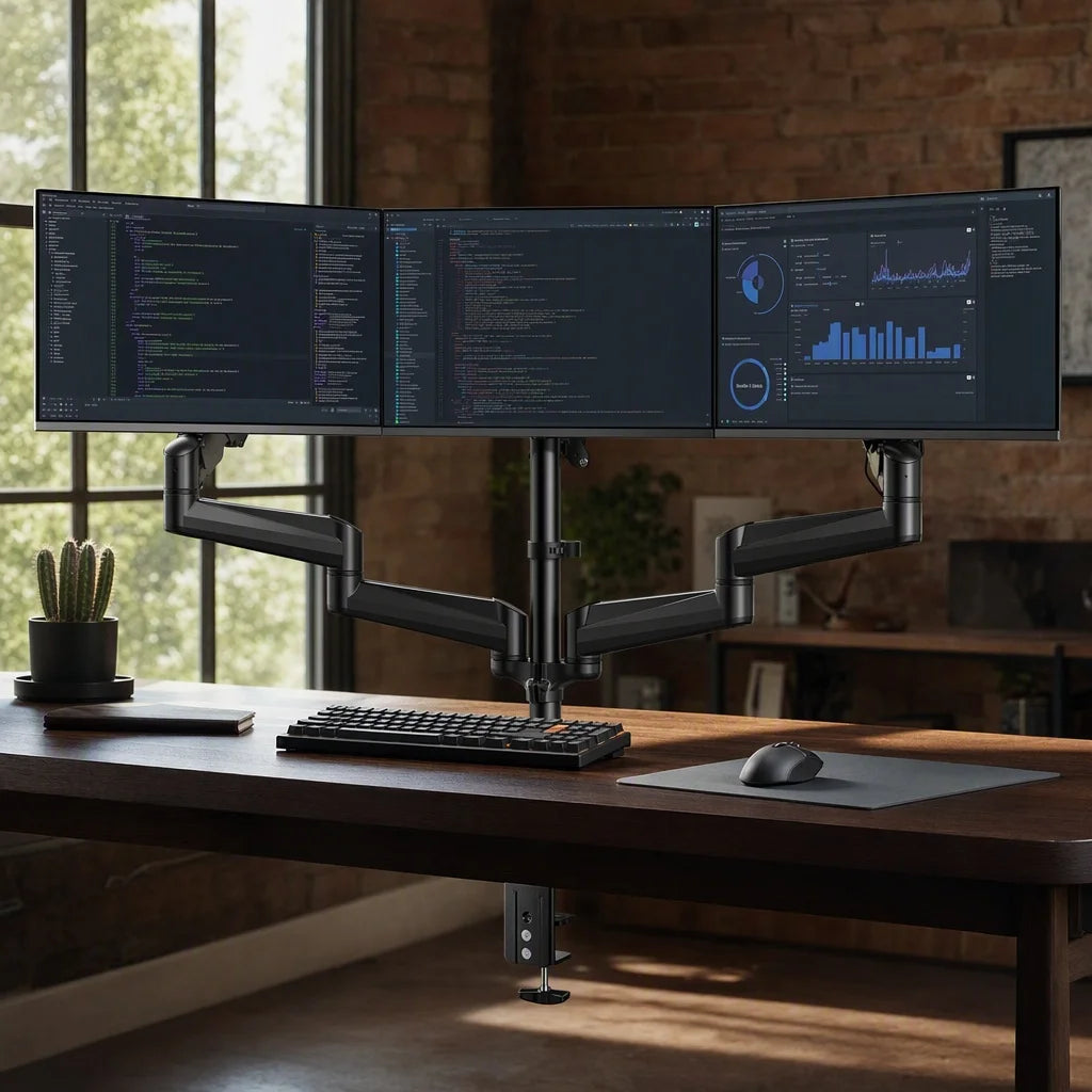 K Kyspho Articulating Triple Monitor Mount For Home Office