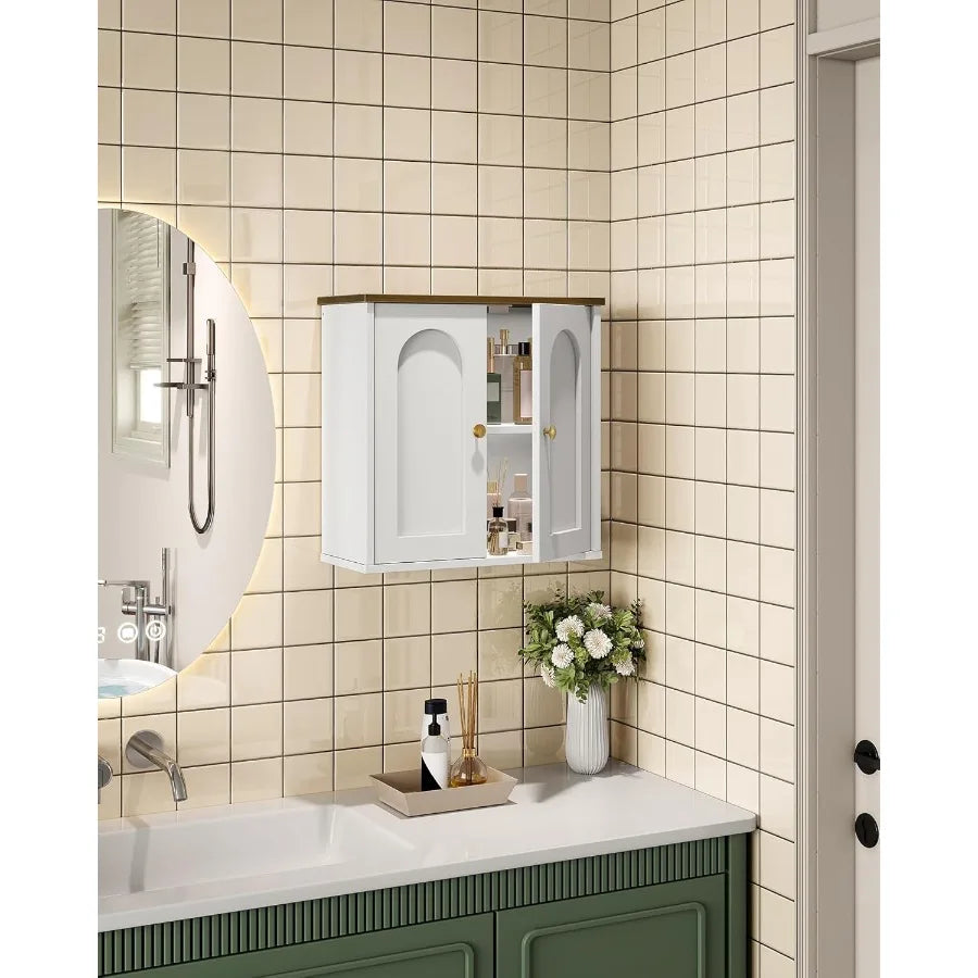 XIUWO Bathroom Wall Cabinet With Adjustable Shelves Farmhouse Style