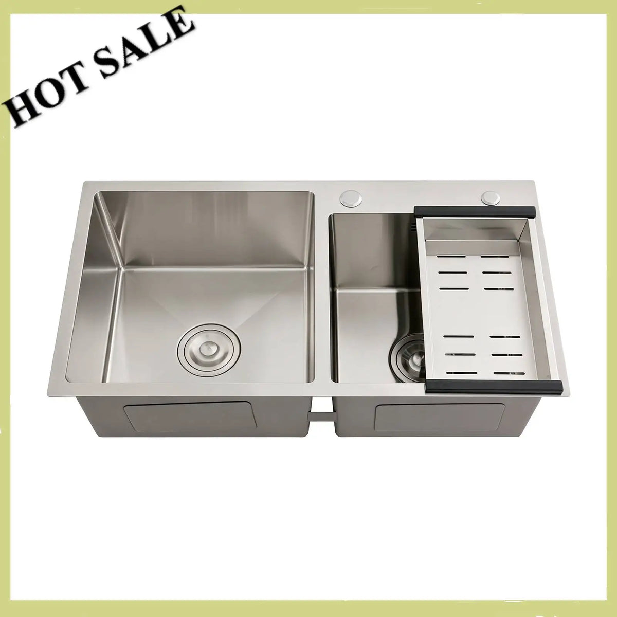 Bymaocar Double Bowl Stainless Steel Kitchen Sink Drainage Filter