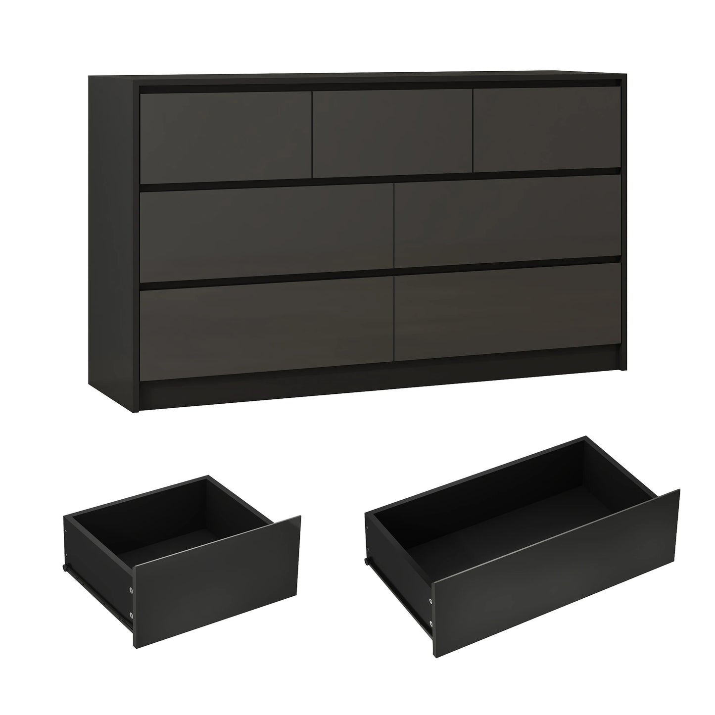 QiaoShiRen 7-Drawer Dresser, Modern Wooden Chest of Drawers