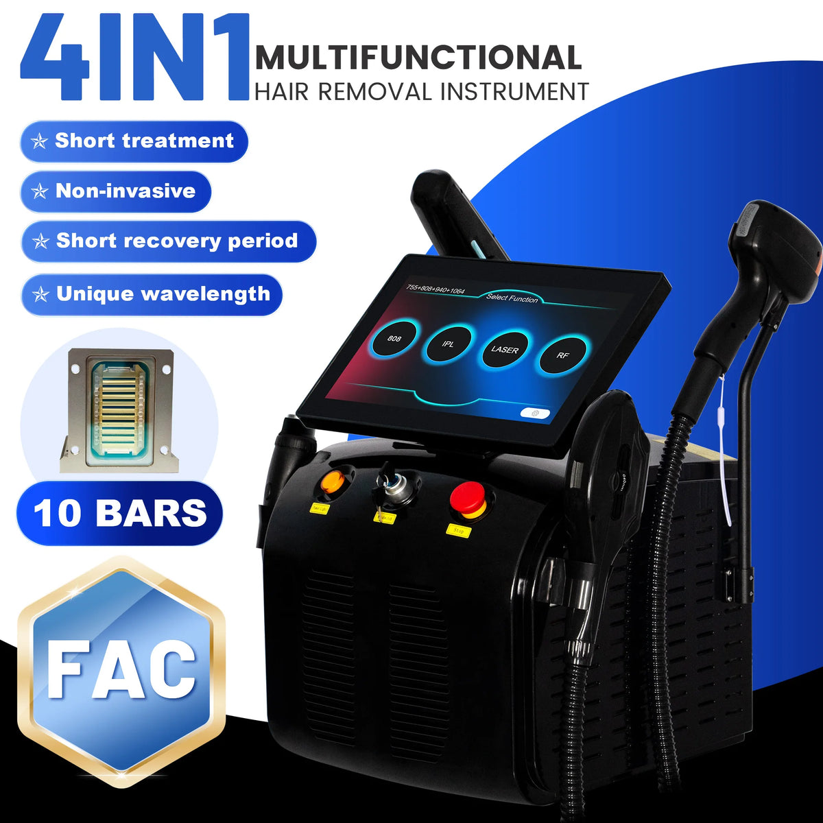 Professional 808nm Diode Laser System For Hair Tattoo Removal