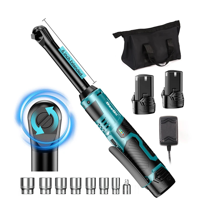 Seesii Cordless Brushless Electric Angle Wrench With Batteries
