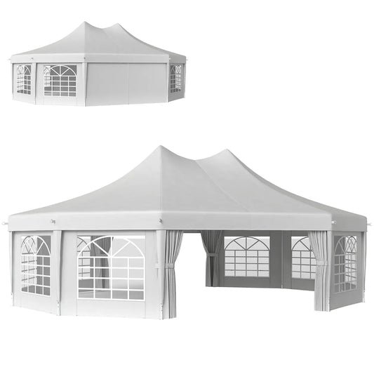 Outdoor Party Tent With Sidewalls Dual Doors 8 Windows