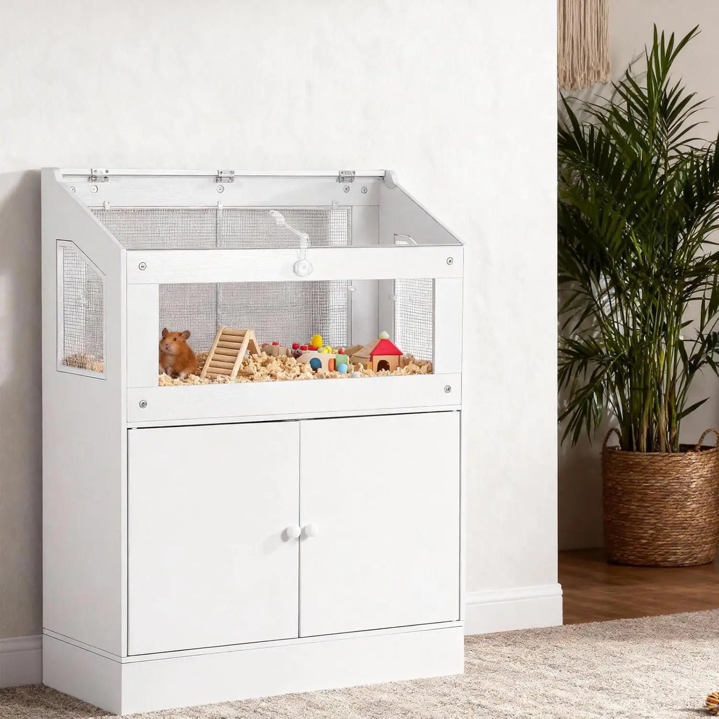 HiMISS Large Acrylic Small Animal Cage With Storage