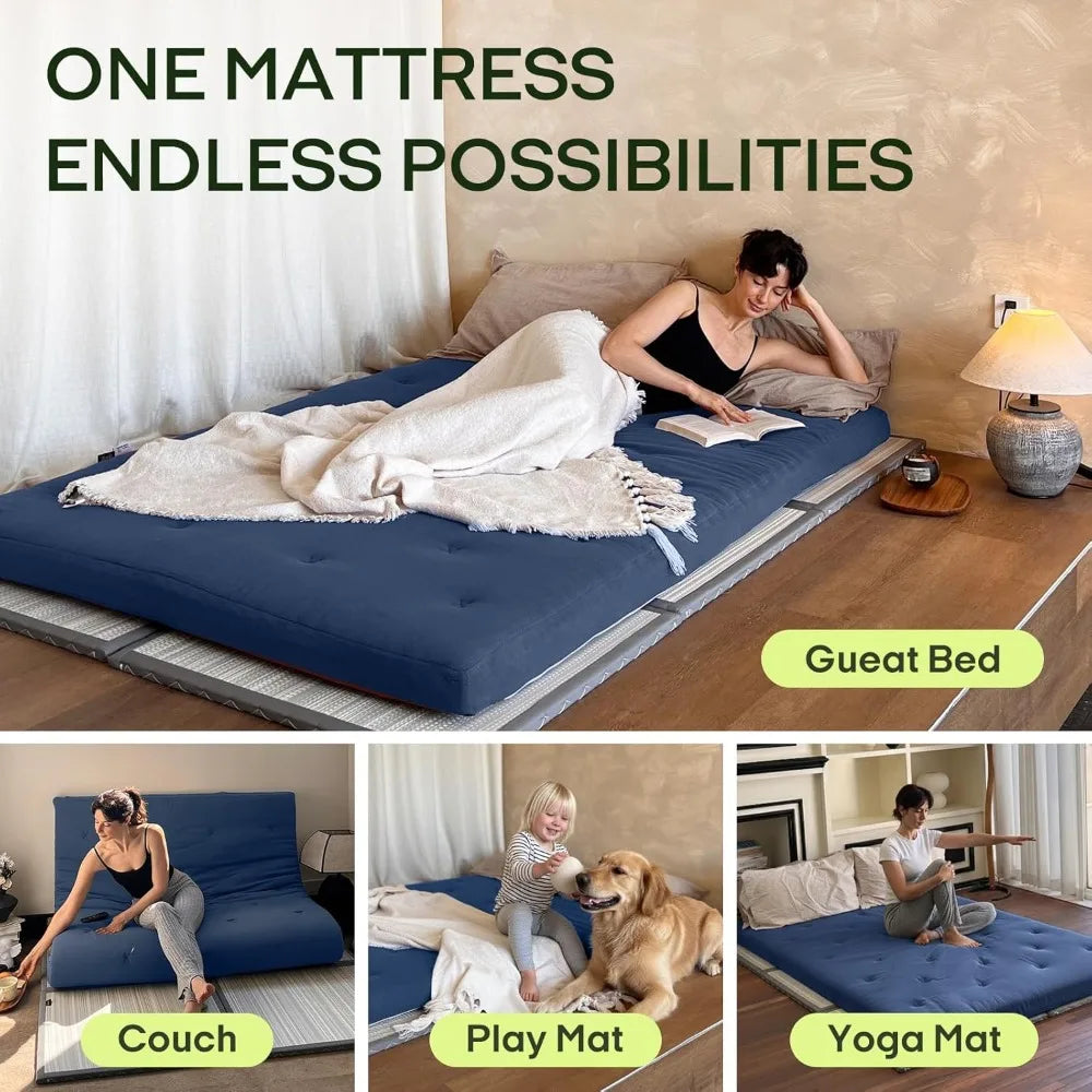 XIUWO Foldable Cotton Futon Mattress Tatami Sleeping Pad