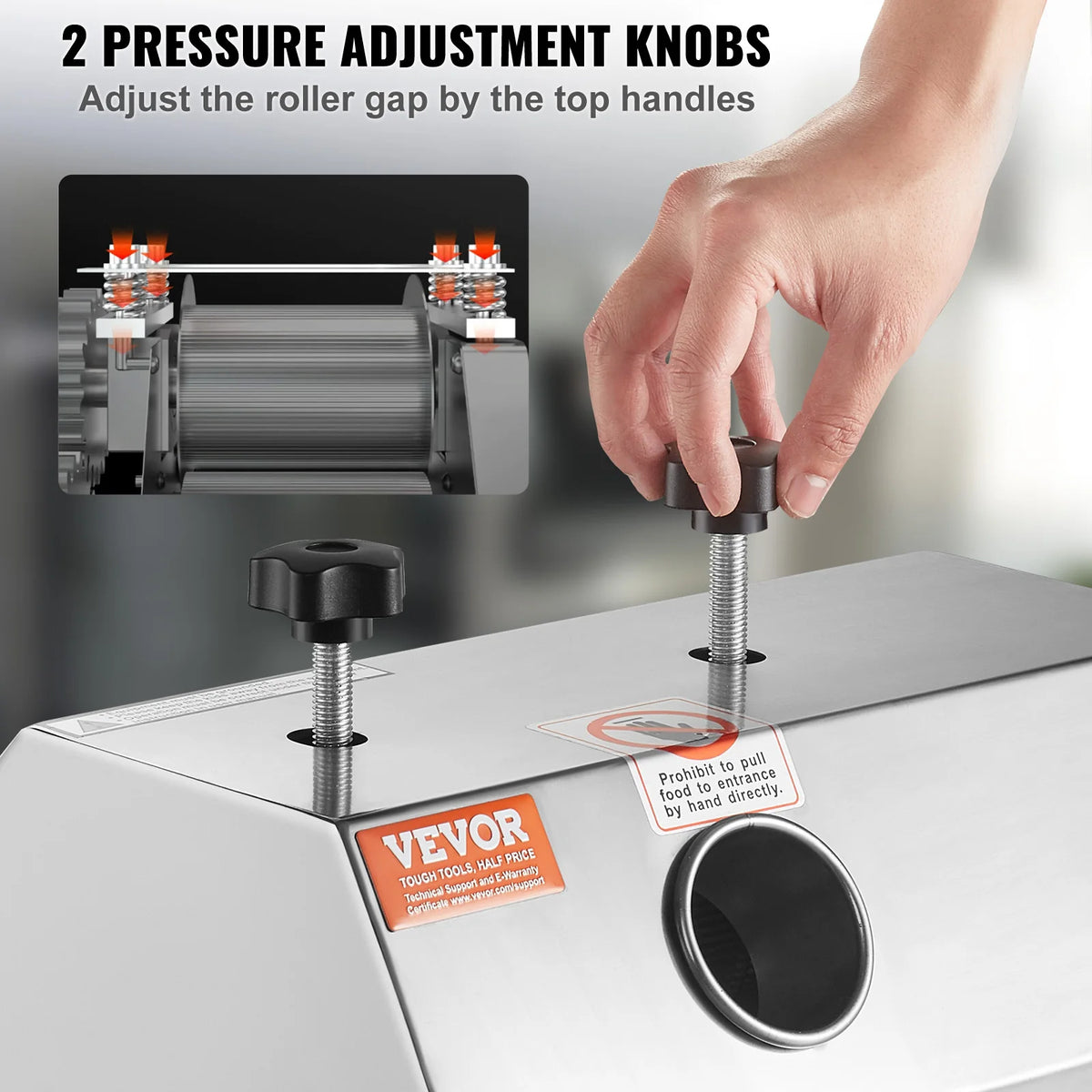 VEVOR Commercial Sugarcane Juicer With Three Stainless Steel Rollers