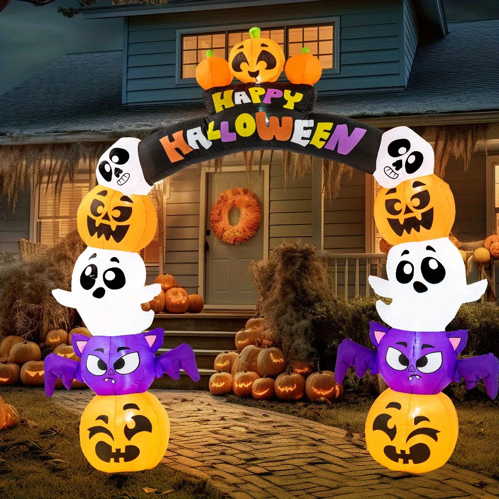 Joyfy Halloween Pumpkin Arch Inflatable With LED Lights Outdoor Decor
