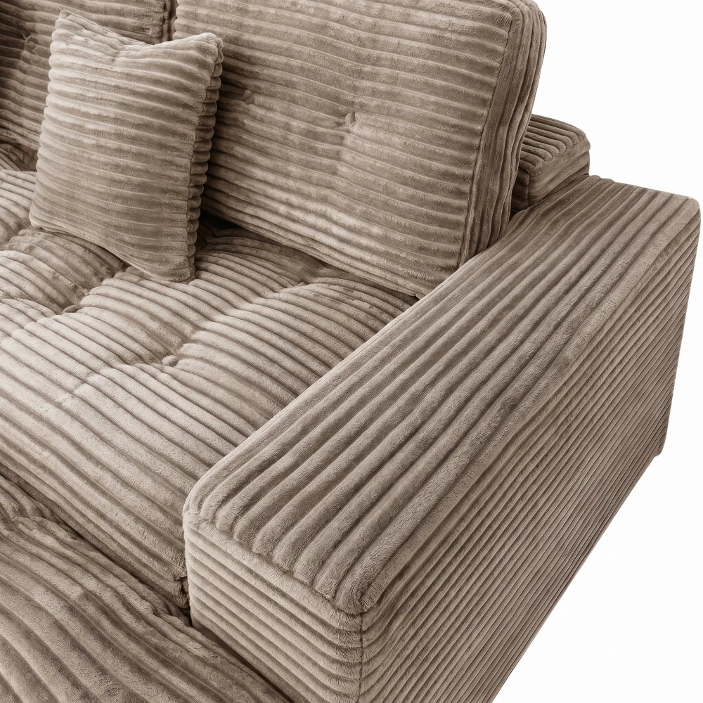 Modular Cloud Sofa Set With Movable Ottoman And Plush Cushions