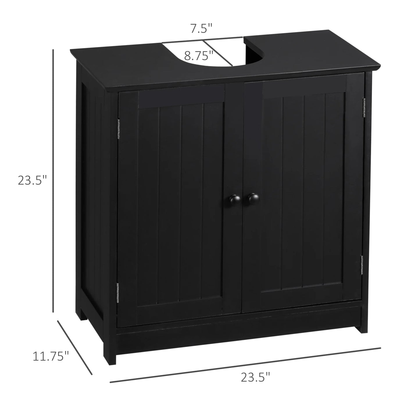 HOMCOM Under Sink Bathroom Cabinet With Doors And Shelf Vanity