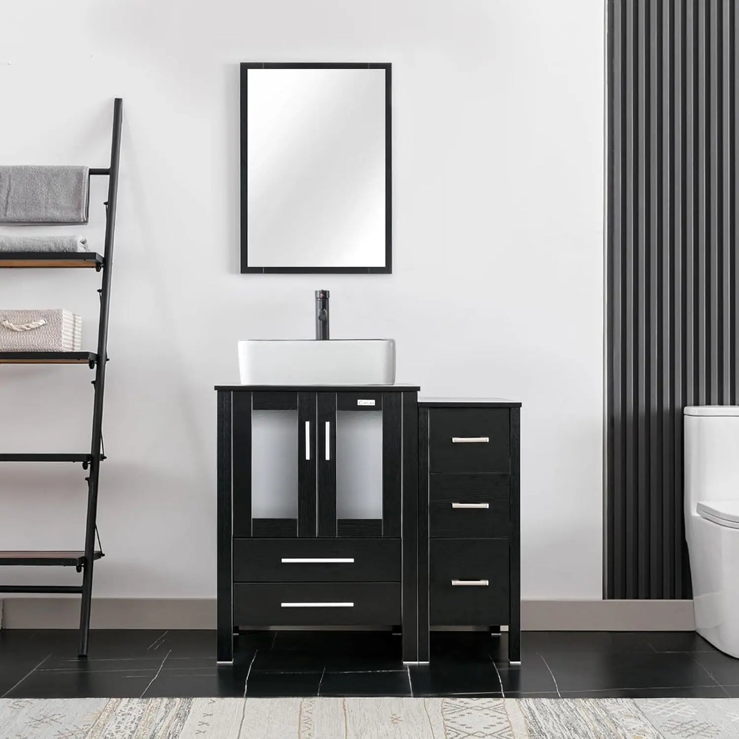 Xiaolang 36 Inch Modern Freestanding Bathroom Vanity Vessel Sink