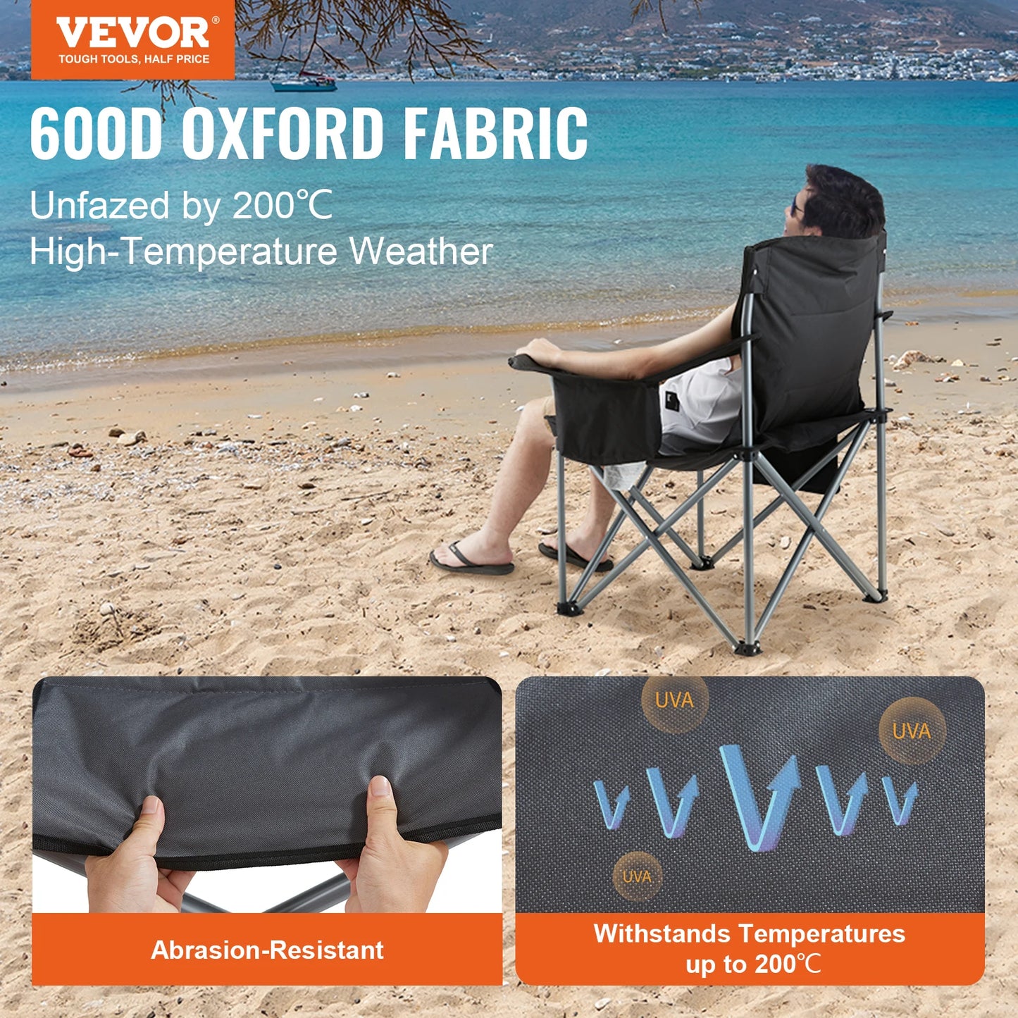 SucceBuy Ultralight Folding Camping Chair 350-Pound Capacity