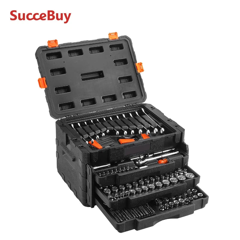 SucceBuy 450 Piece Mechanics Tool Set SAE And Metric Sockets