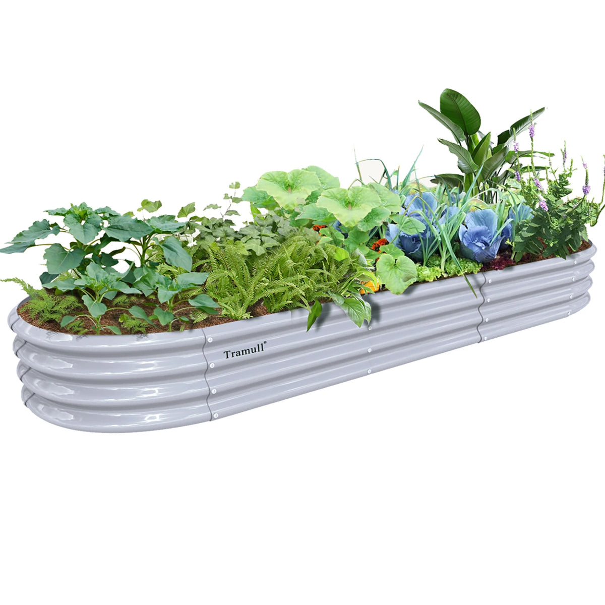 12x2x1FT Galvanized Raised Garden Bed Outdoor Planter Box for Vegetables Flowers Herbs Fruits, Easy Setup