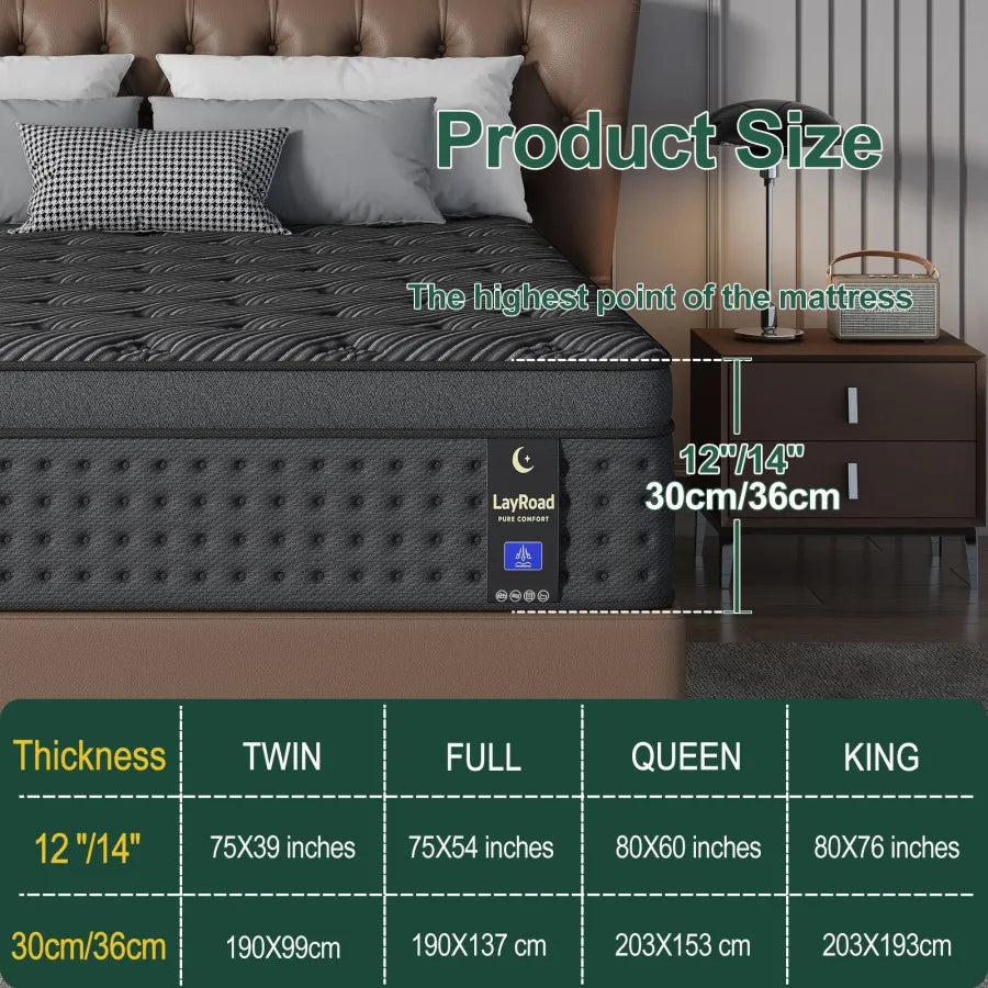 Memory Foam Hybrid Mattress With Pocket Springs For Support Comfort